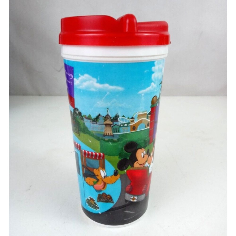 Vintage Whirley Walt Disney World Mickey & Friends Collectible Travel Mug & Lid